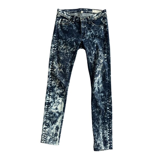 RAG & BONE Dark Wash Tiedye Stretch Skinny Jeans Size 28 - Picture 1 of 10